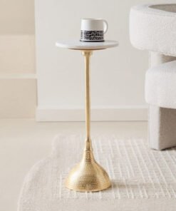 Cavon James Genuine Marble Top Accent Table