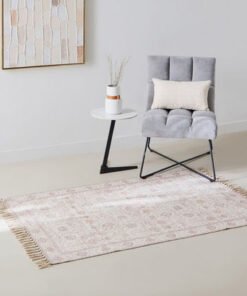 Glimmer Juana Handmade Printed Dhurrie - 110x160 c...