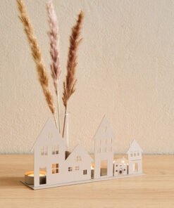 Wadee Metal House Accent with Glass Vase