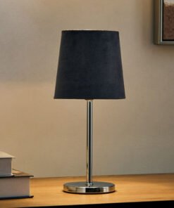 Marbella Metal Table Lamp with Velvet Shade - 31.5...