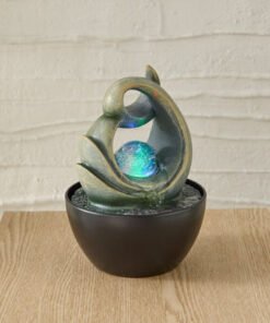 Belen Modern Fountain with Rolling Ball and LED Li...