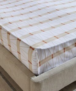 Malta Lattice Printed Cotton Twin Flat Sheet - 170...