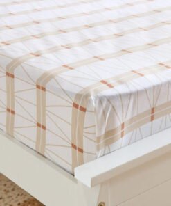 Malta Lattice Printed Cotton King Flat Sheet - 240...