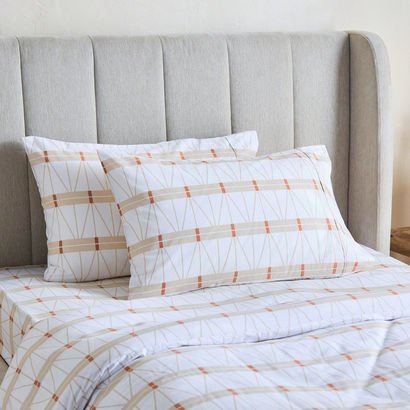 Malta Lattice 3-Piece Printed Cotton Twin Duvet Co...