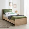 Fern Single Bed with Upholstered Headboard -  90x2...