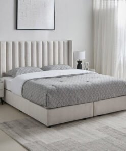 Curvy Wing Back King Upholstered Bed - 180x200 cm