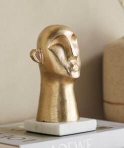 Viola Aluminium Human Face Table Accent with Natur...