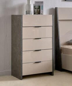 Carter High Gloss Chest of 5-Drawers