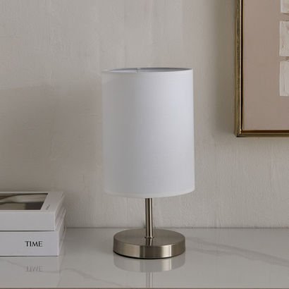 Glen Metal Table Lamp with Linen Shade - 15x15x30 ...