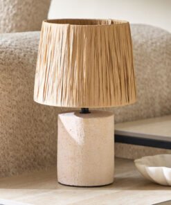 Emzie Ceramic Table Lamp with Paper Shade - 28.5 c...
