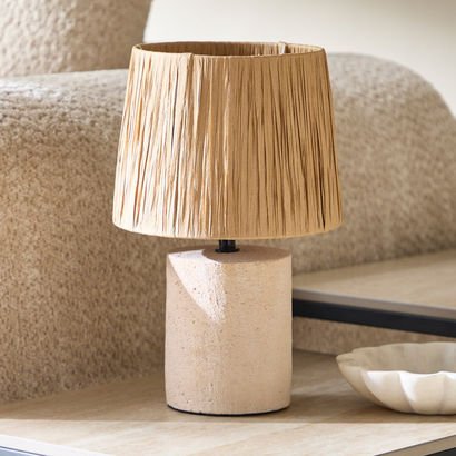 Emzie Ceramic Table Lamp with Paper Shade - 28.5 c...