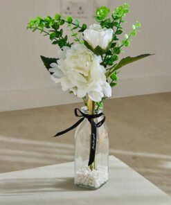 Areos Flower Arrangement in Glass Vase - 36 cm