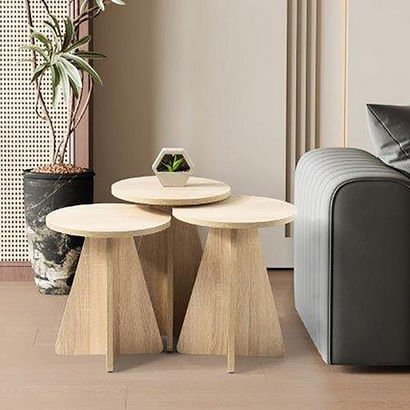 Gamora Stone Finish Nest of Tables - Set of 3