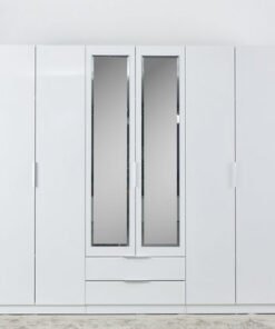 Frankfurt 6-Door Wardrobe with 2-Drawers and Mirro...
