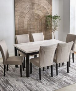 Orlando NXT Genuine Marble Top 6-Seater Dining Tab...
