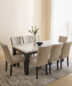 Orlando NXT 8-Seater Marble Top Dining Table Set