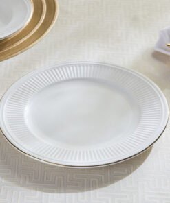 Embossed Line New Bone China Dinner Plate - 26 cm