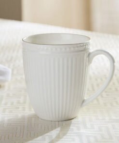 Embossed Line New Bone China Mug - 300 ml