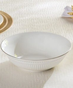 Embossed Line New Bone China Serving Bowl - 22.5 c...
