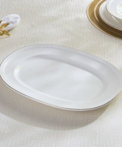 Embossed Line New Bone China Serving Platter - 35 ...