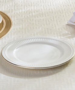 Embossed Line New Bone China Side Plate - 20 cm