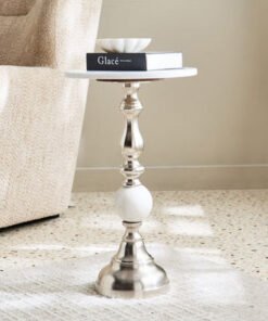 Cavon Cadie Genuine Marble Top Accent Table