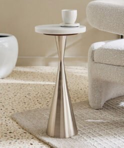 Cavon Jamie Genuine Marble Top Accent Table