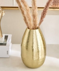 Avya Metal Etched Vase - 10x10x15 cm