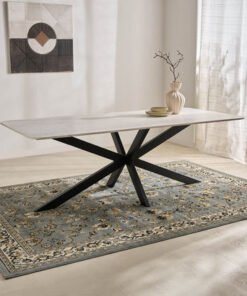 Vendra Paul Genuine Marble Top 8-Seater Dining Tab...