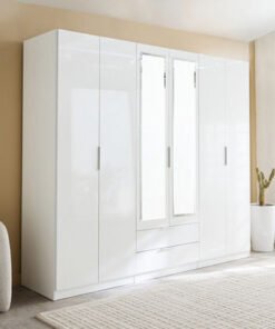 Liberty 6-Door High Gloss Wardrobe with 2 Drawers ...