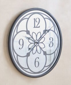 Saratoga Glory Flower Mirrored Clock - 55.9x4.3 cm