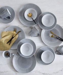 Elegenza 16-Piece Deboss Dinner Set - Serves 4