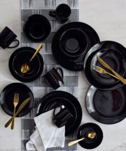 Elegenza 16-Piece Stoneware Glossy Dinner Set - Se...