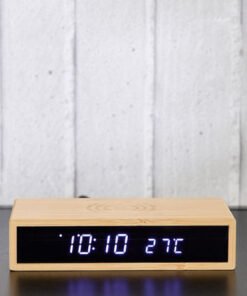 Saratoga Willa LED Bamboo Clock - 16x7.3x3.5 cm
