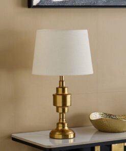 Rollins Caskey Metal Table Lamp with Linen Shade -...
