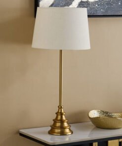 Rollins Caskey Metal Table Lamp with Linen Shade -...