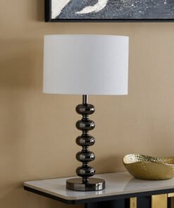Rollins Caskey Metal Table Lamp with Linen Shade -...