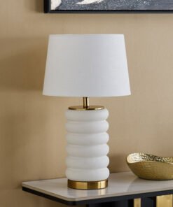 Rollins Caskey Ceramic Table Lamp with Linen Shade...