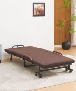 Movo Havana Folding Adjustable Metal Single Bed wi...