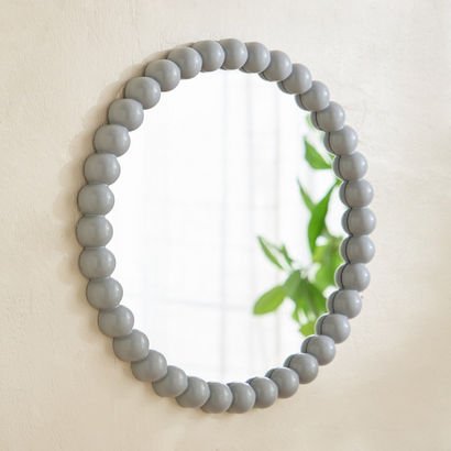 Ebern Round Beaded Mirror - 39.5x39.5x2.5 cm