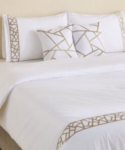 White Haven Geo Lux 5-Piece Embroidered Cotton Kin...