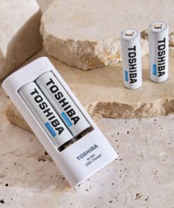 Toshiba 4-Piece 2000Mah AA Battery Set with USB Ch...