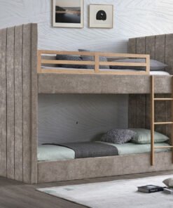 Hampton Upholstered Single Bunk Bed - 90x200 cm