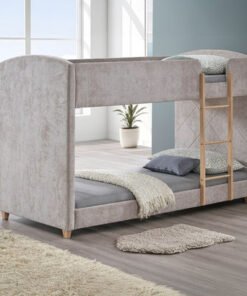 Curvy Upholstered Single Bunk Bed - 90x200 cm