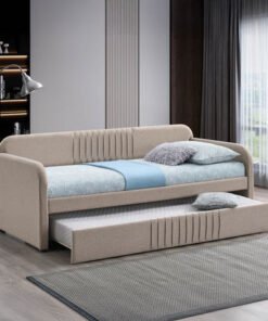 Linear Upholstered Single Day Bed with Pull-Out Be...
