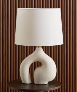 Nash Zoe Big Size Ceramic Table Lamp with Linen Sh...