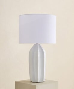 Nash-Zoe Big Size Ceramic Table Lamp with Linen Sh...