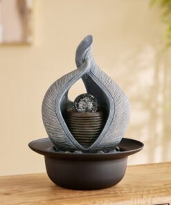 Claro Modern Fountain with Rolling Ball and LED Li...