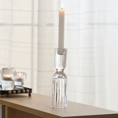 Tamara Heavy Glass Crystalline Candleholder - 5x22...