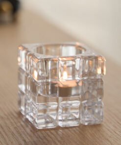 Tamara Heavy Glass Crystalline Candleholder - 5.5x...
